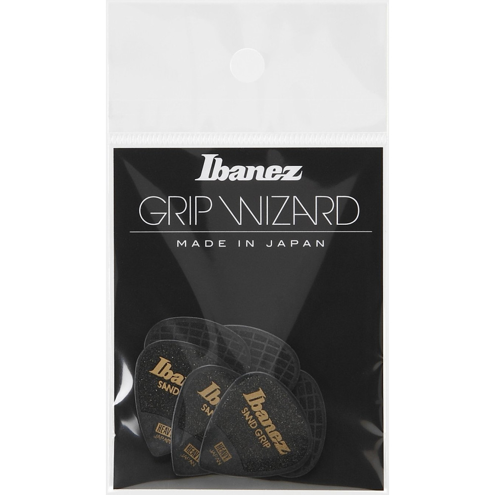 Ibanez PPA16HSG-BK Grip Wizard Series Sand Grip Flat Picks - 6 pcs