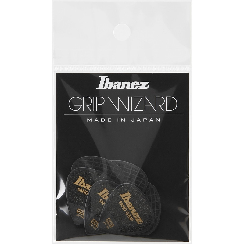 Ibanez PPA16HSG-BK Grip Wizard Series Sand Grip Flat Picks - 6 pcs