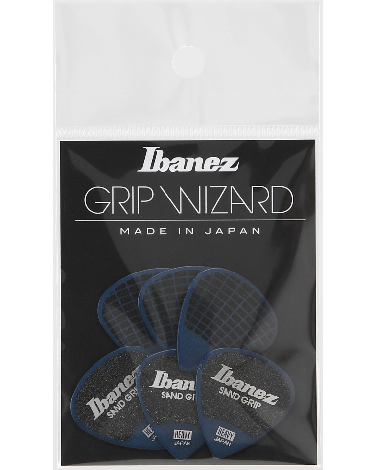 Ibanez PPA16HSG-DB Grip Wizard Series Sand Grip Flat Picks - 6 pcs