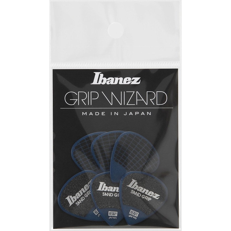 Ibanez PPA16HSG-DB Grip Wizard Series Sand Grip Flat Picks - 6 pcs
