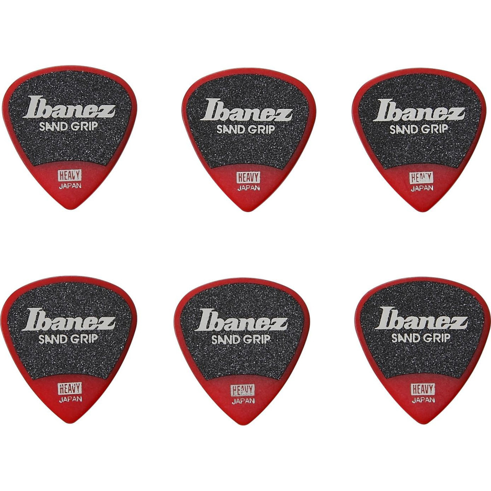 Ibanez PPA16HSG-RD Grip Wizard Series Sand Grip Flat Picks - 6 pcs
