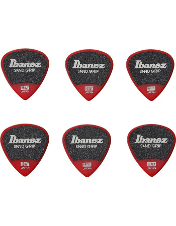 Ibanez PPA16HSG-RD Grip Wizard Series Sand Grip Flat Picks - 6 pcs