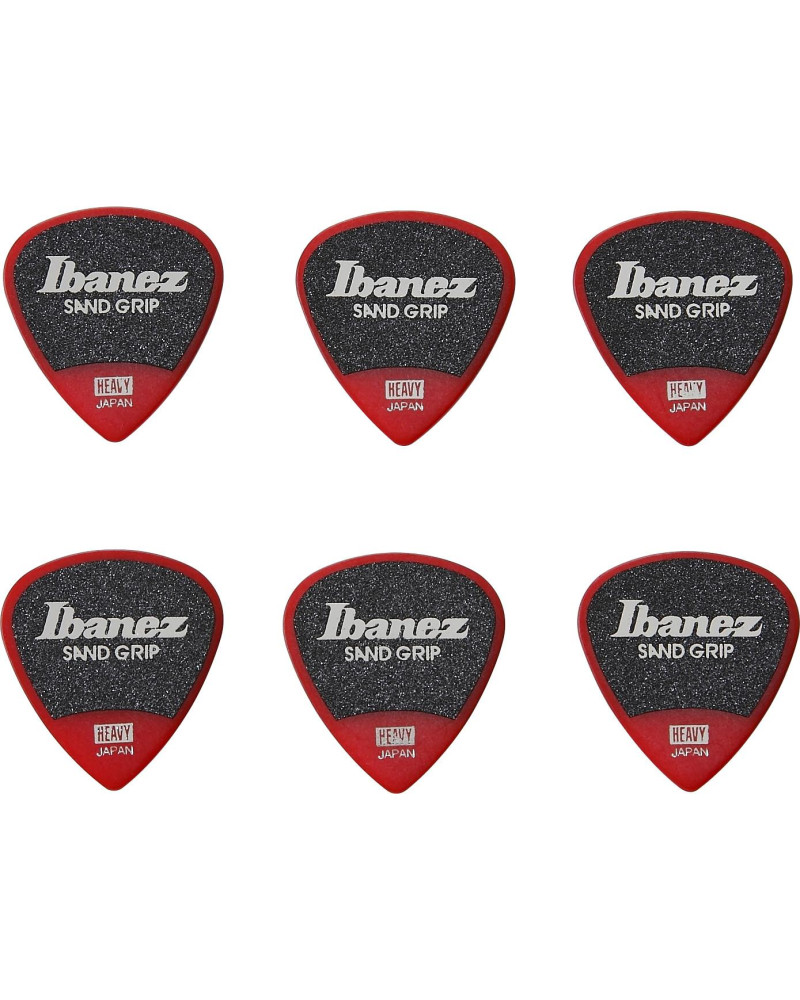 Ibanez PPA16HSG-RD Grip Wizard Series Sand Grip Flat Picks - 6 pcs