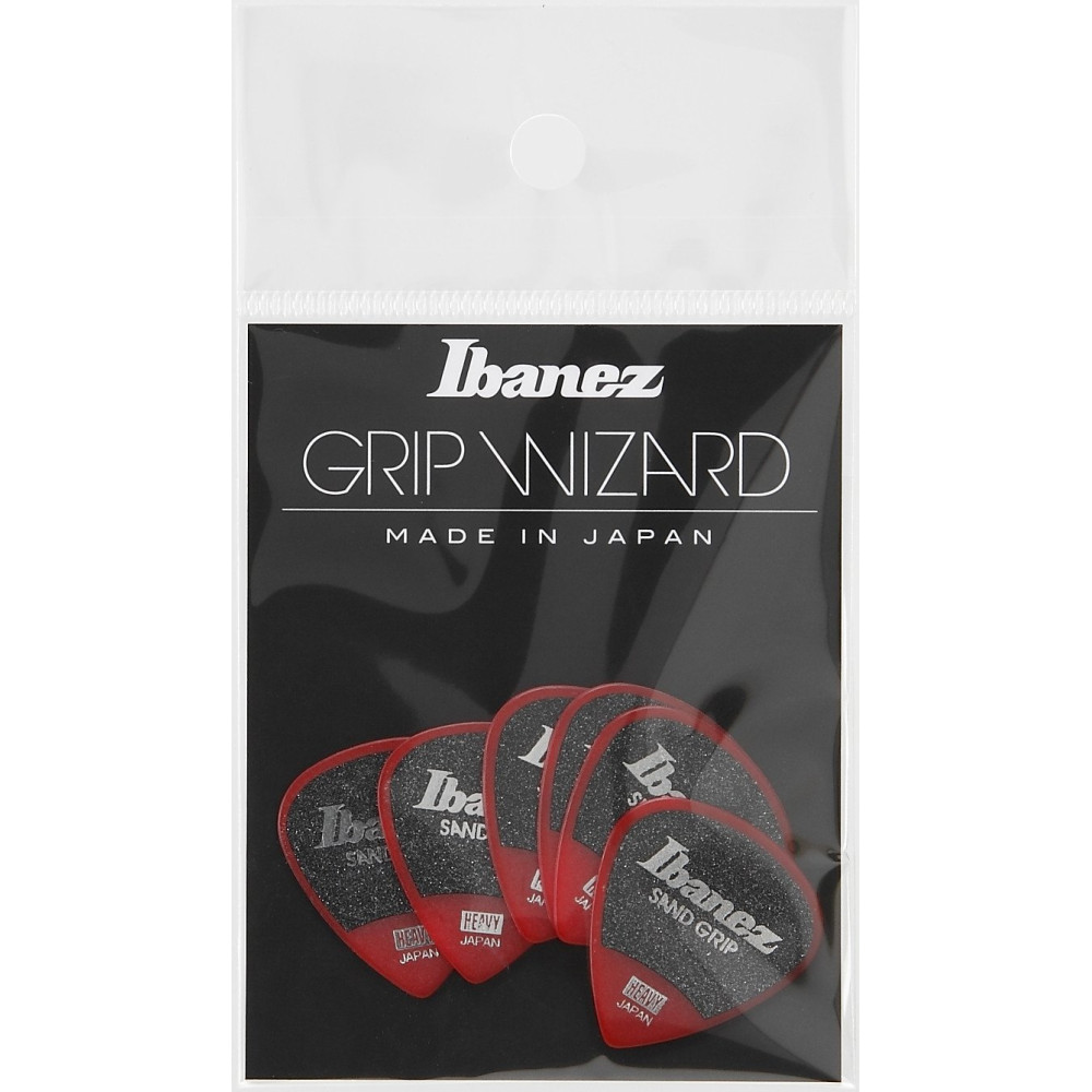 Ibanez PPA16HSG-RD Grip Wizard Series Sand Grip Flat Picks - 6 pcs