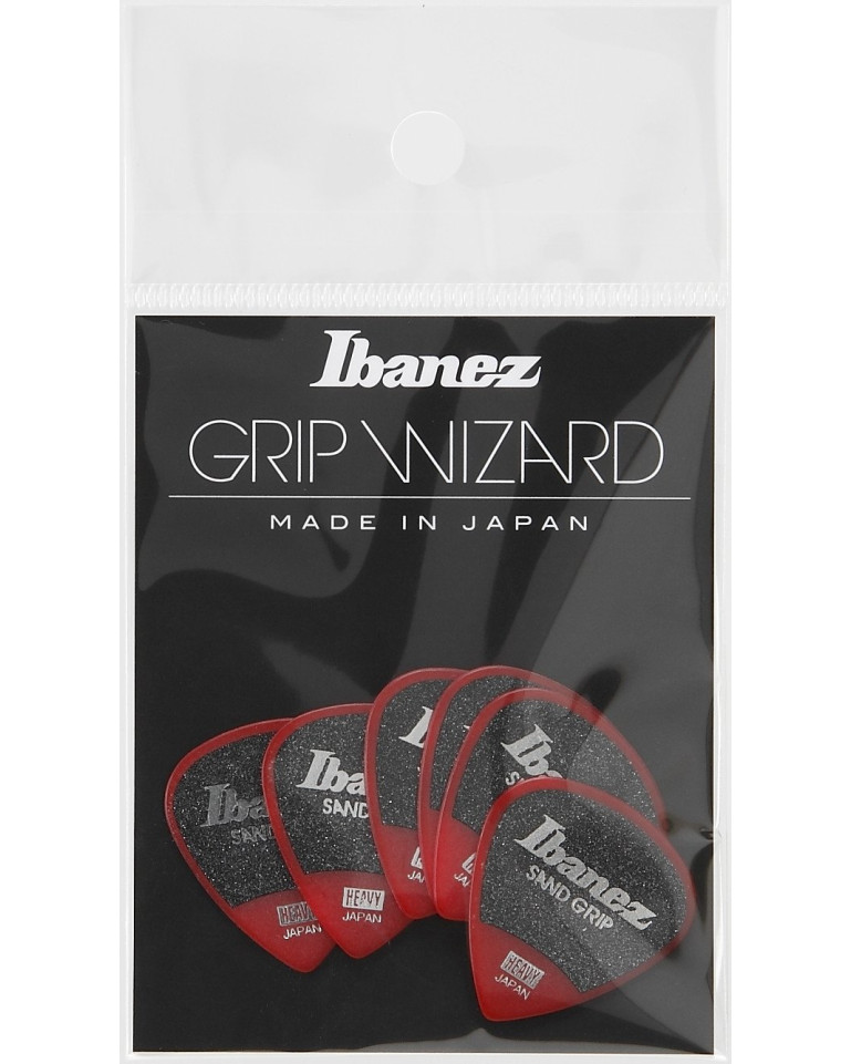 Ibanez PPA16HSG-RD Grip Wizard Series Sand Grip Flat Picks - 6 pcs