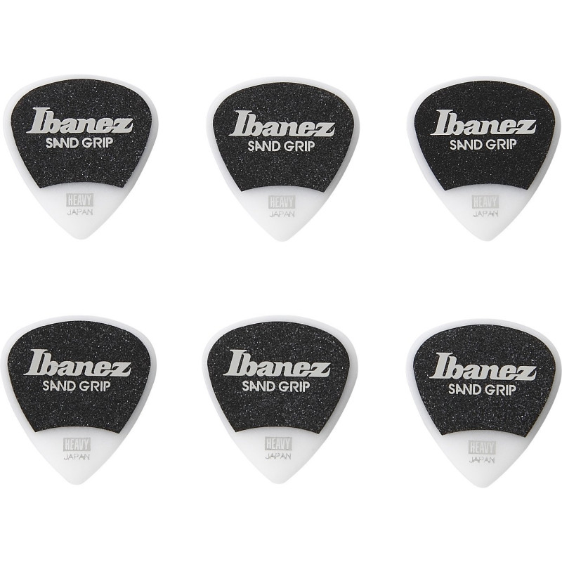 Ibanez PPA16HSG-WH Grip Wizard Series Sand Grip Flat Picks - 6 pcs