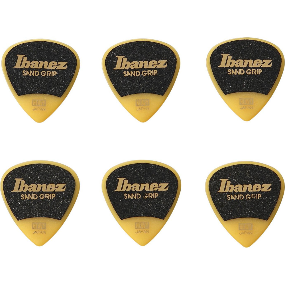 Ibanez PPA16HSG-YE Grip Wizard Series Sand Grip Flat Picks - 6 pcs