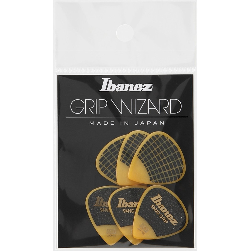 Ibanez PPA16HSG-YE Grip Wizard Series Sand Grip Flat Picks - 6 pcs