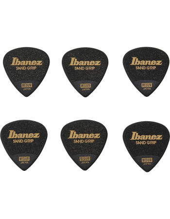 Ibanez PPA16MSG-BK Grip Wizard Series Sand Grip Flat Picks - 6 pcs