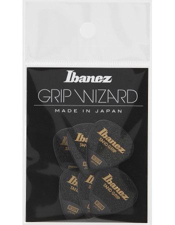 Ibanez PPA16MSG-BK Grip Wizard Series Sand Grip Flat Picks - 6 pcs