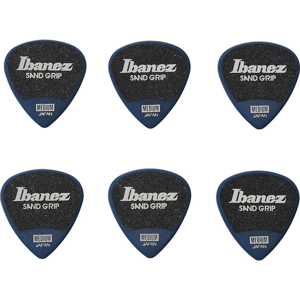 Ibanez PPA16MSG-DB Grip Wizard Series Sand Grip Flat Picks - 6 pcs