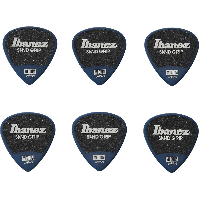 Ibanez PPA16MSG-DB Grip Wizard Series Sand Grip Flat Picks - 6 pcs