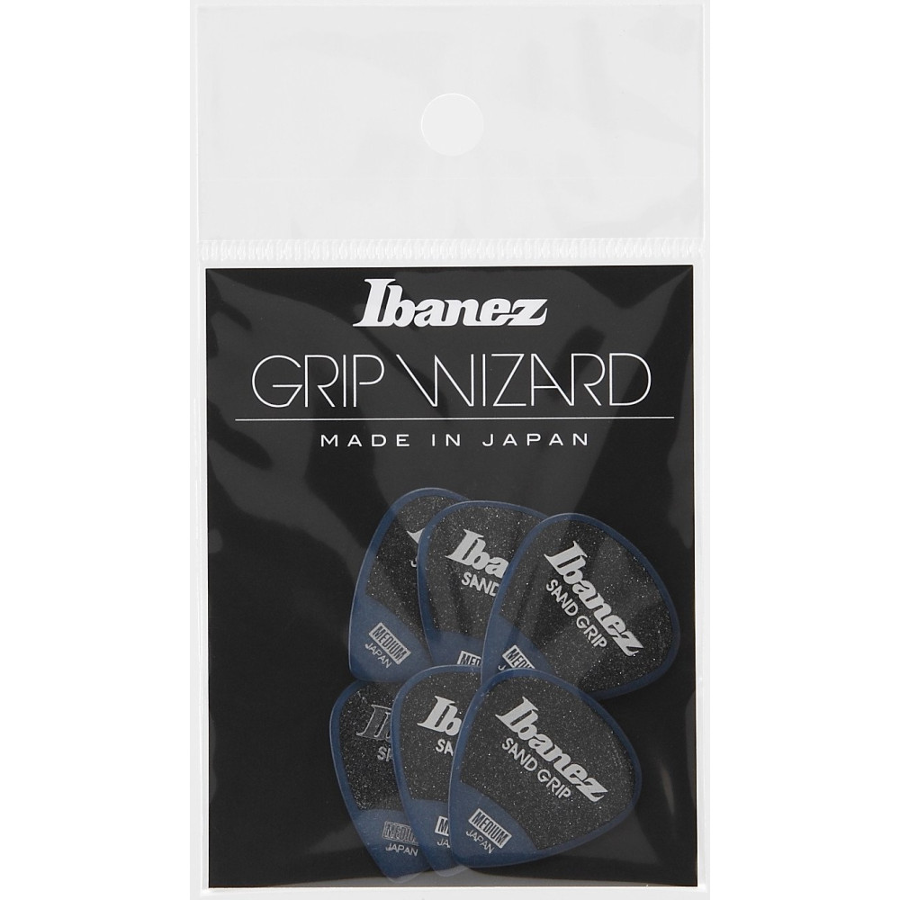 Ibanez PPA16MSG-DB Grip Wizard Series Sand Grip Flat Picks - 6 pcs