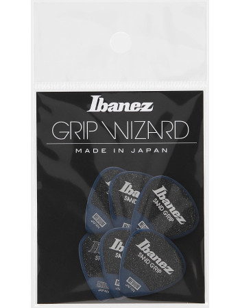 Ibanez PPA16MSG-DB Grip Wizard Series Sand Grip Flat Picks - 6 pcs