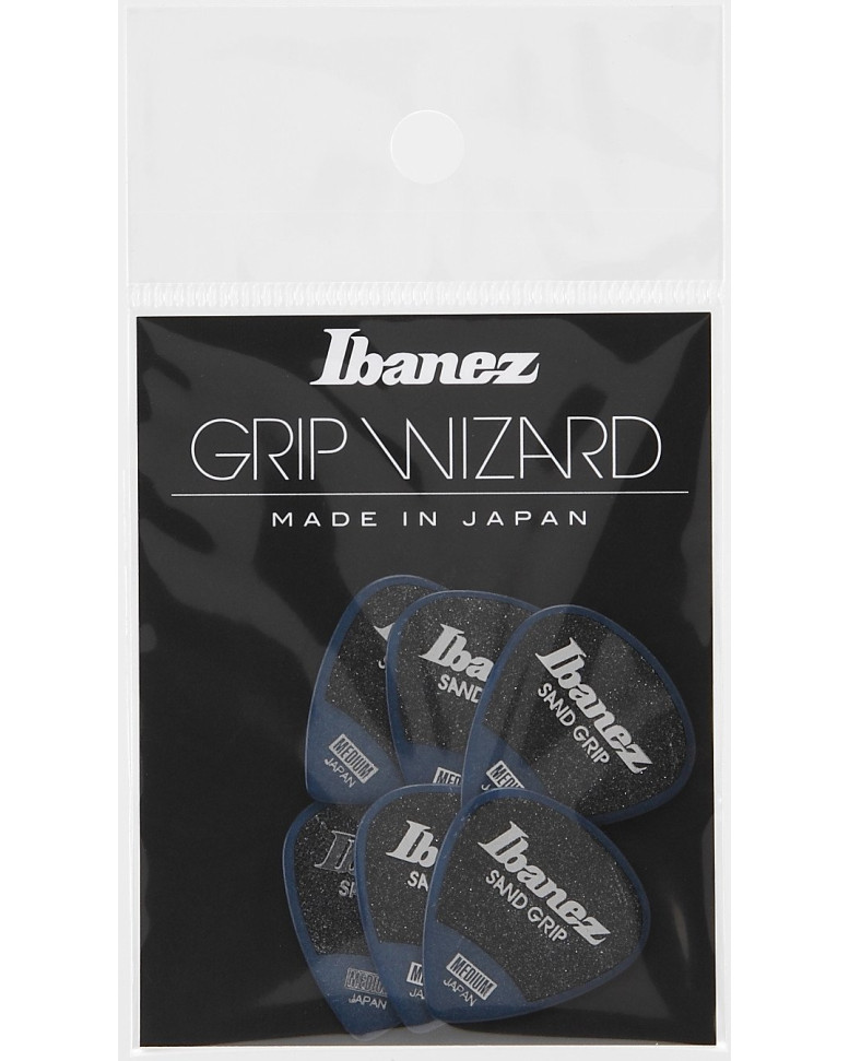 Ibanez PPA16MSG-DB Grip Wizard Series Sand Grip Flat Picks - 6 pcs