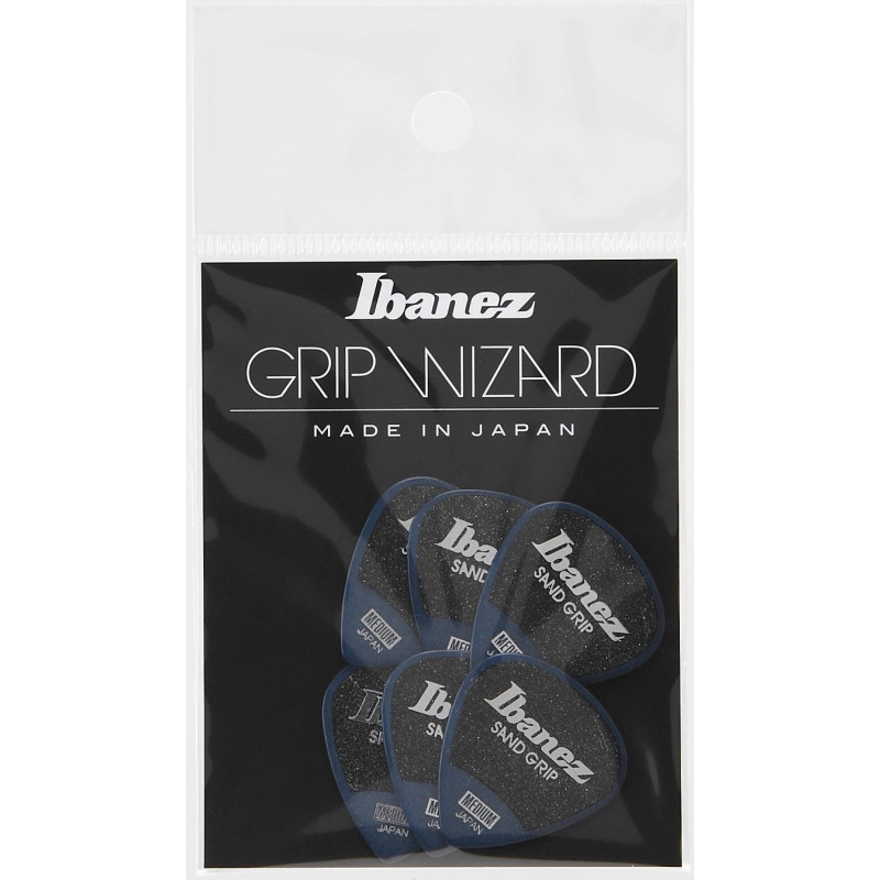 Ibanez PPA16MSG-DB Grip Wizard Series Sand Grip Flat Picks - 6 pcs