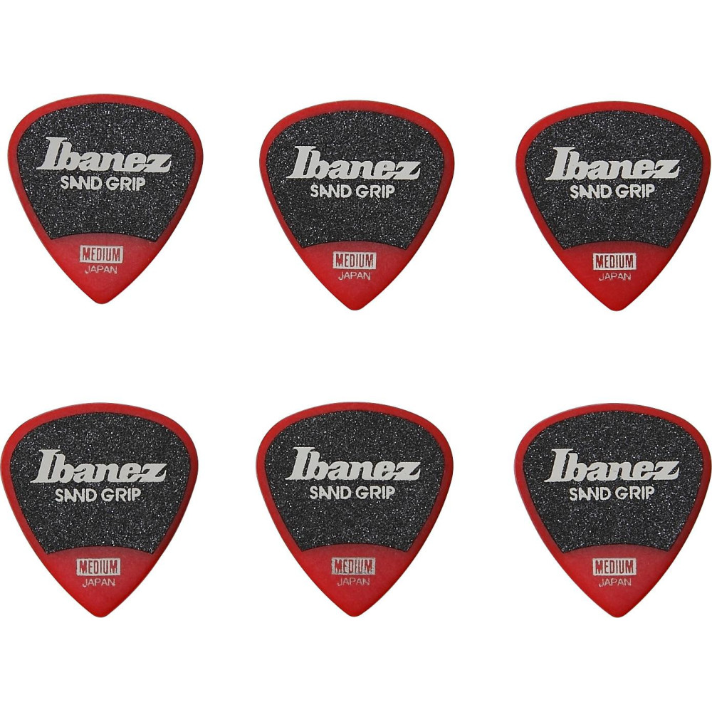 Ibanez PPA16MSG-RD Grip Wizard Series Sand Grip Flat Picks - 6 pcs