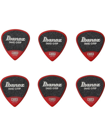 Ibanez PPA16MSG-RD Grip Wizard Series Sand Grip Flat Picks - 6 pcs