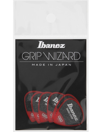 Ibanez PPA16MSG-RD Grip Wizard Series Sand Grip Flat Picks - 6 pcs