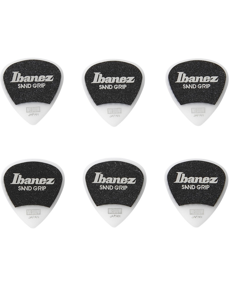 Ibanez PPA16MSG-WH Grip Wizard Series Sand Grip Flat Picks - 6 pcs