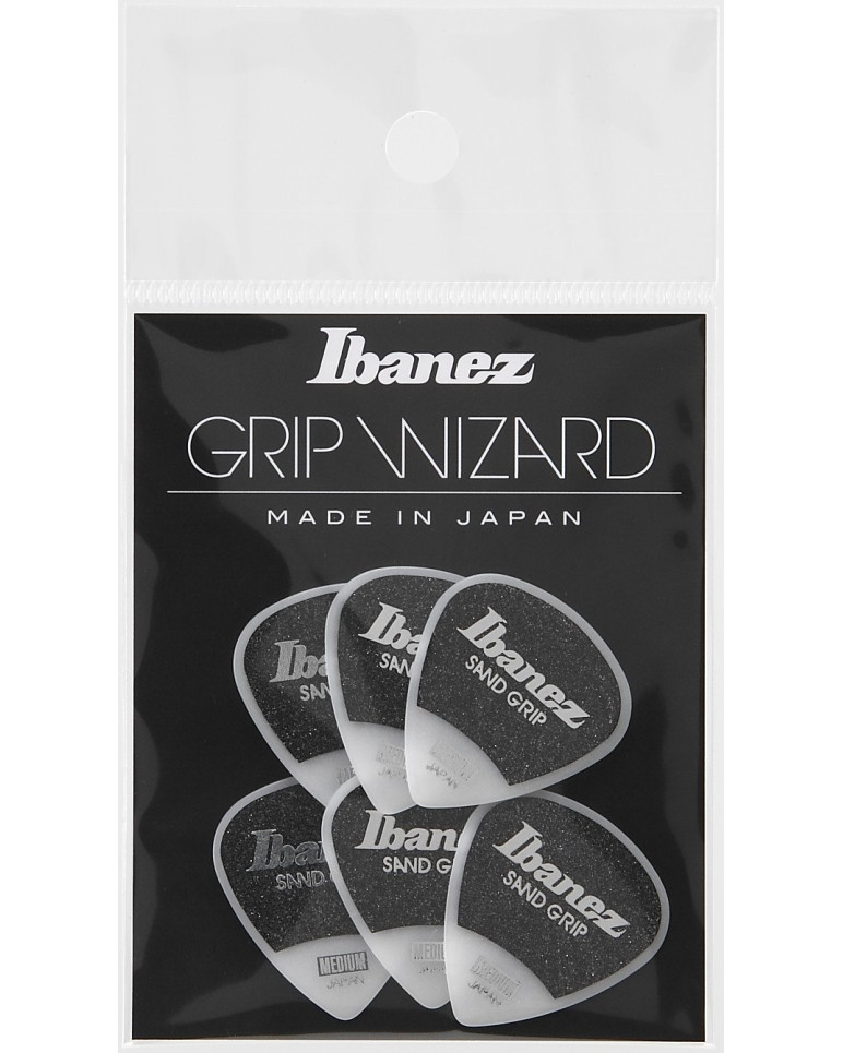 Ibanez PPA16MSG-WH Grip Wizard Series Sand Grip Flat Picks - 6 pcs