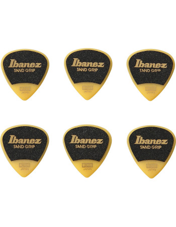Ibanez PPA16MSG-YE Grip Wizard Series Sand Grip Flat Picks - 6 pcs