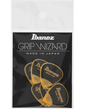 Ibanez PPA16MSG-YE Grip Wizard Series Sand Grip Flat Picks - 6 pcs