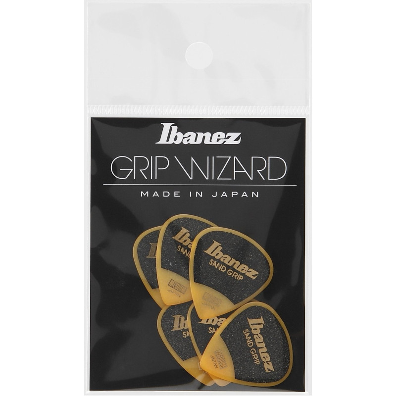 Ibanez PPA16MSG-YE Grip Wizard Series Sand Grip Flat Picks - 6 pcs