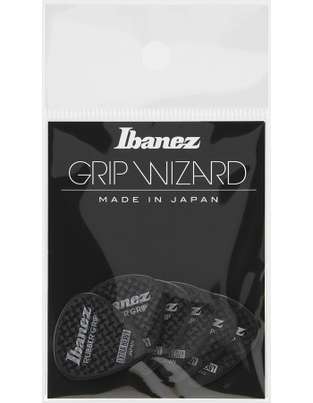 Ibanez PPA16XRG-BK Grip Wizard Series Rubber Grip Flat Pick - 6 pcs