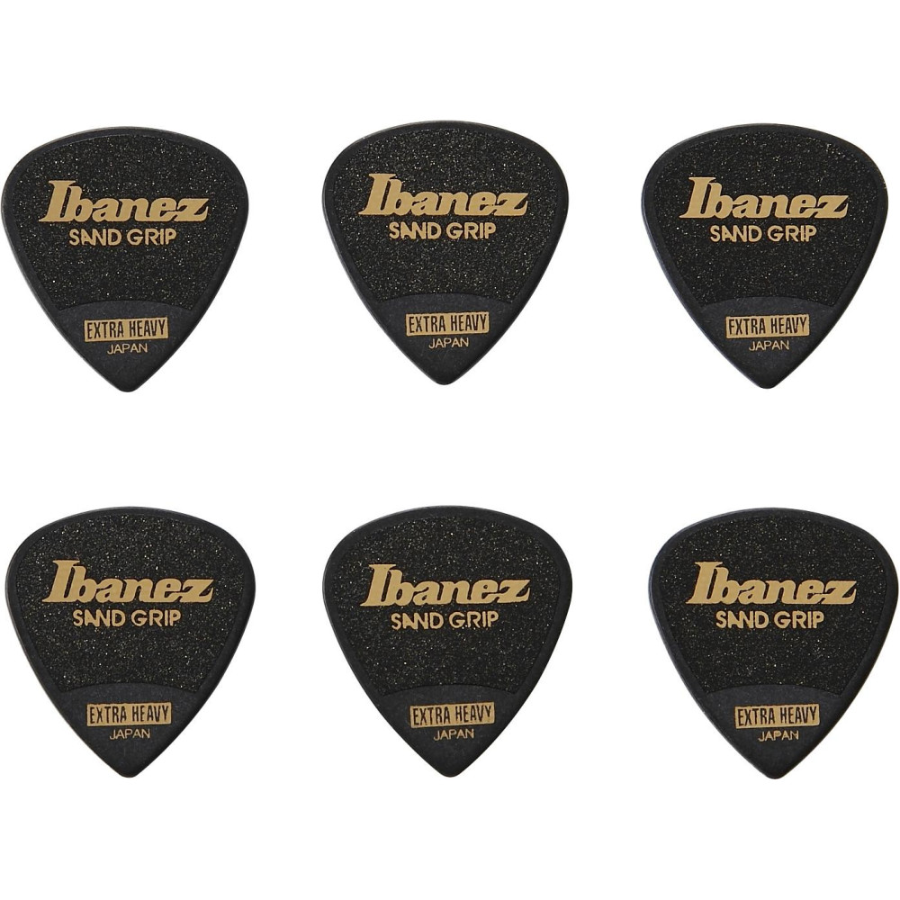 Ibanez PPA16XSG-BK Grip Wizard Series Sand Grip Flat Picks - 6 pcs