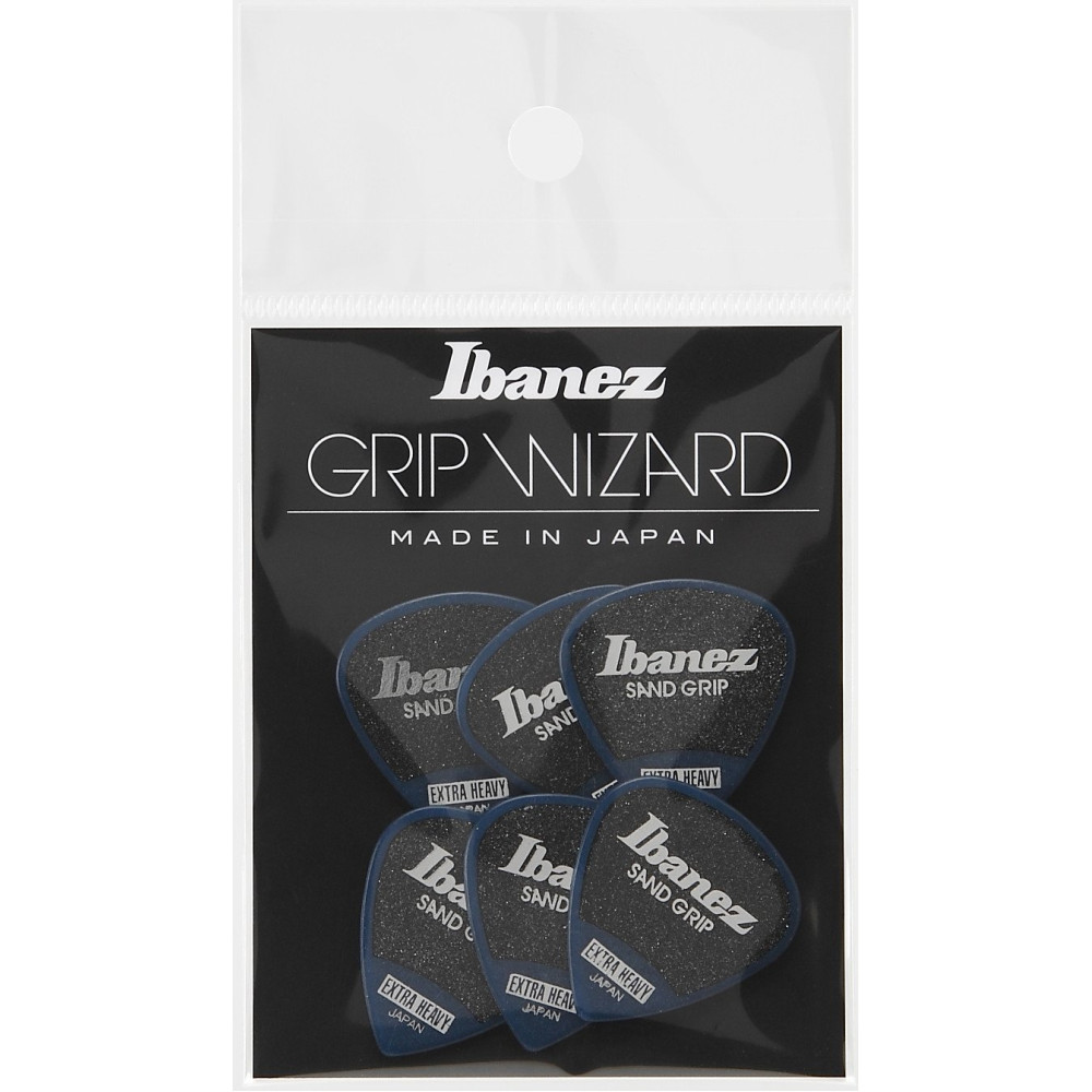 Ibanez PPA16XSG-DB Grip Wizard Series Sand Grip Flat Picks - 6 pcs