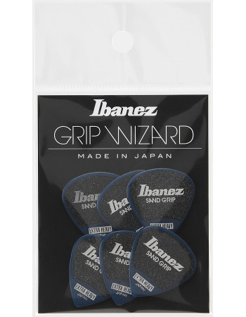 Ibanez PPA16XSG-DB Grip Wizard Series Sand Grip Flat Picks - 6 pcs