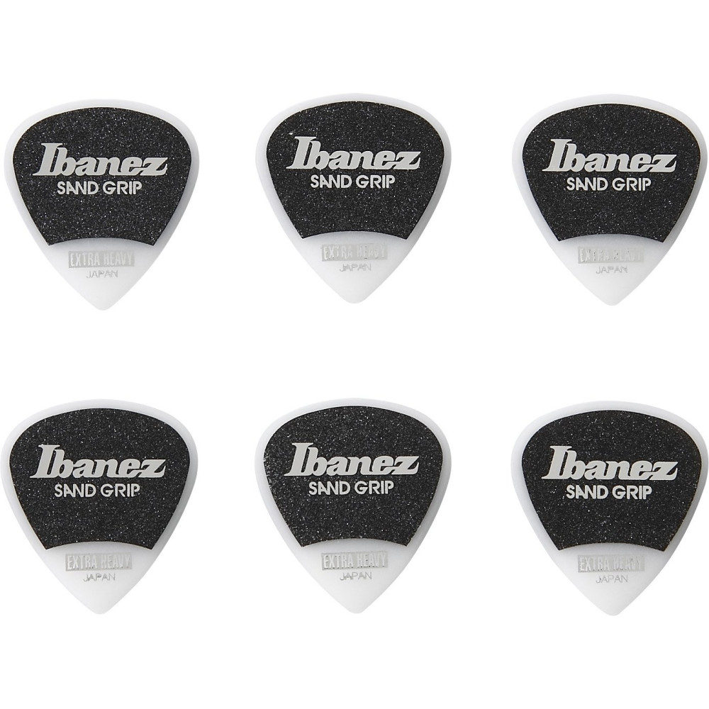 Ibanez PPA16XSG-WH Grip Wizard Series Sand Grip Flat Picks - 6 pcs