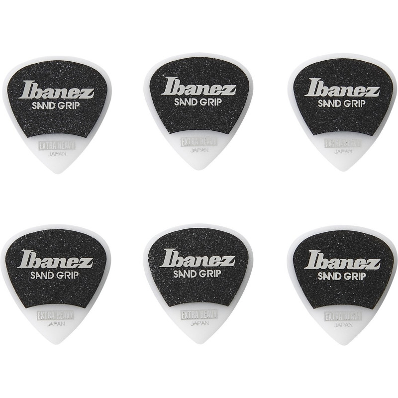 Ibanez PPA16XSG-WH Grip Wizard Series Sand Grip Flat Picks - 6 pcs
