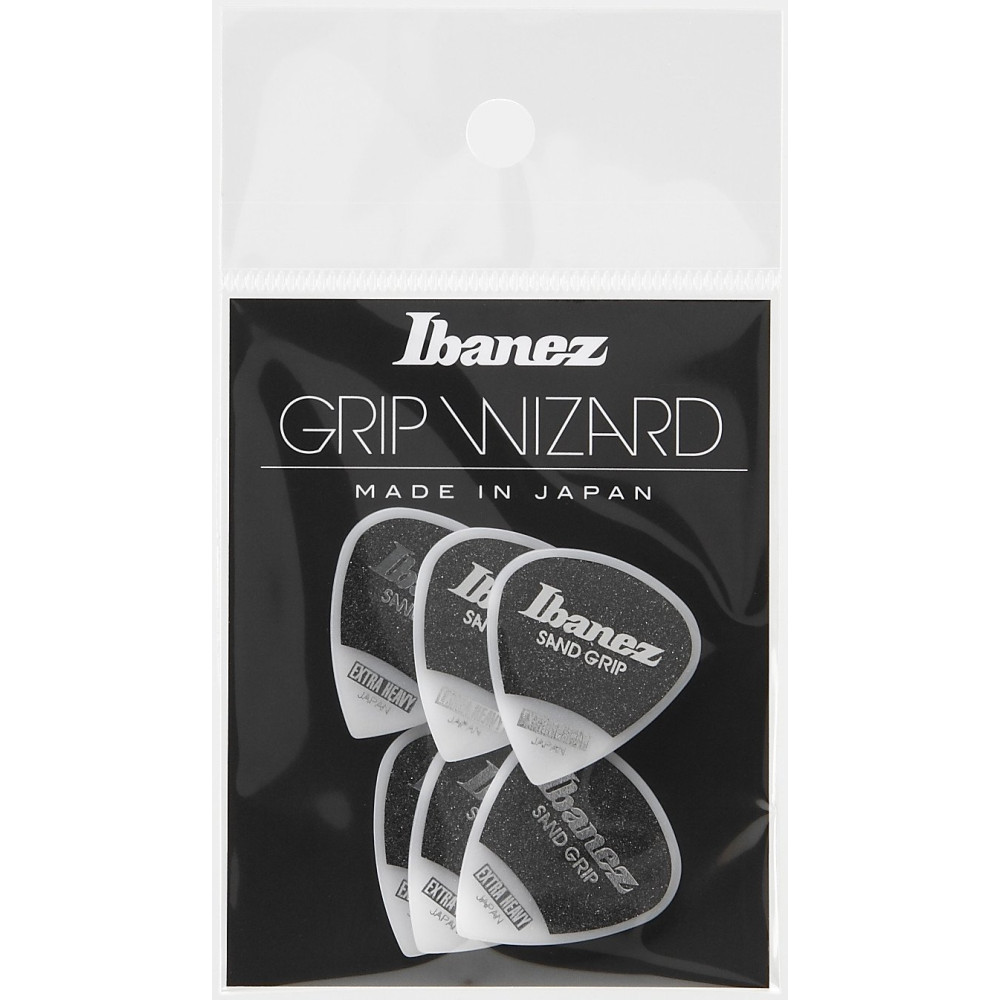 Ibanez PPA16XSG-WH Grip Wizard Series Sand Grip Flat Picks - 6 pcs