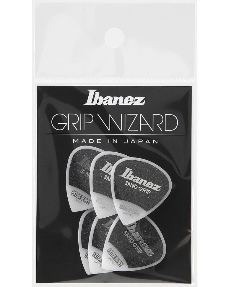 Ibanez PPA16XSG-WH Grip Wizard Series Sand Grip Flat Picks - 6 pcs