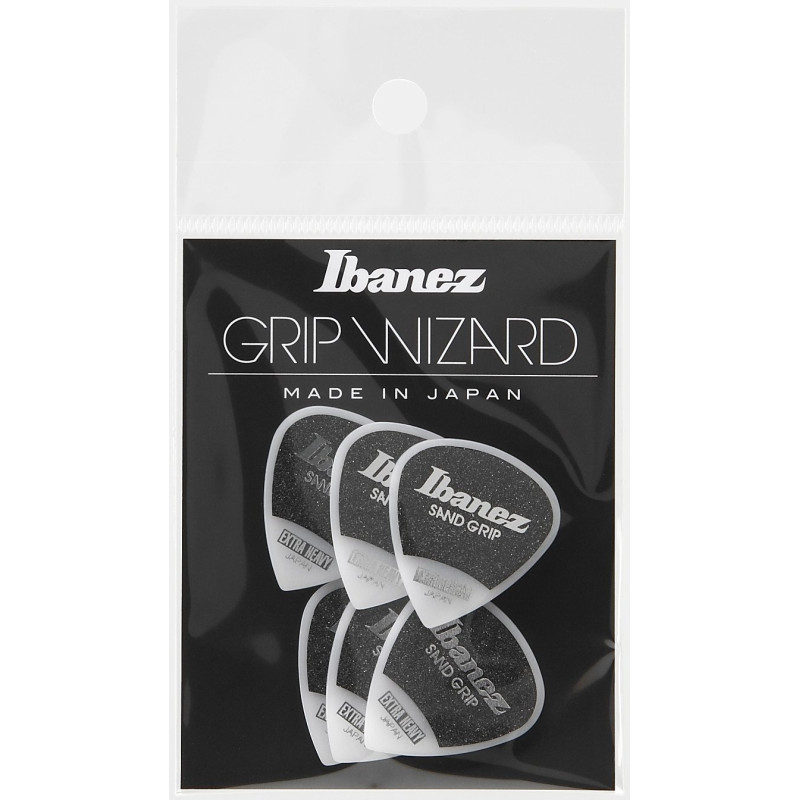 Ibanez PPA16XSG-WH Grip Wizard Series Sand Grip Flat Picks - 6 pcs