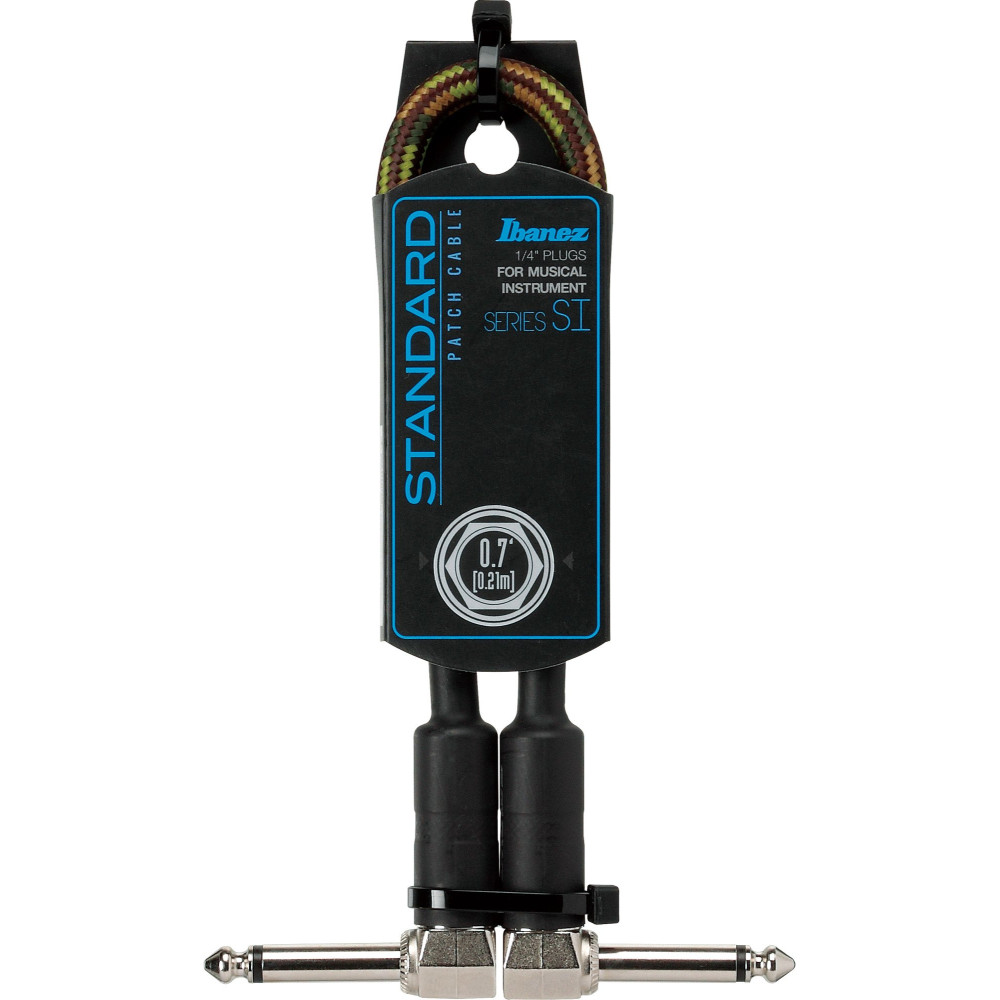 Ibanez SI07P-CGR SI Series (Standard) Guitar Instrument Cable - Patch Cable 2 Right Angle Plug Woven - Male - Male, Camo