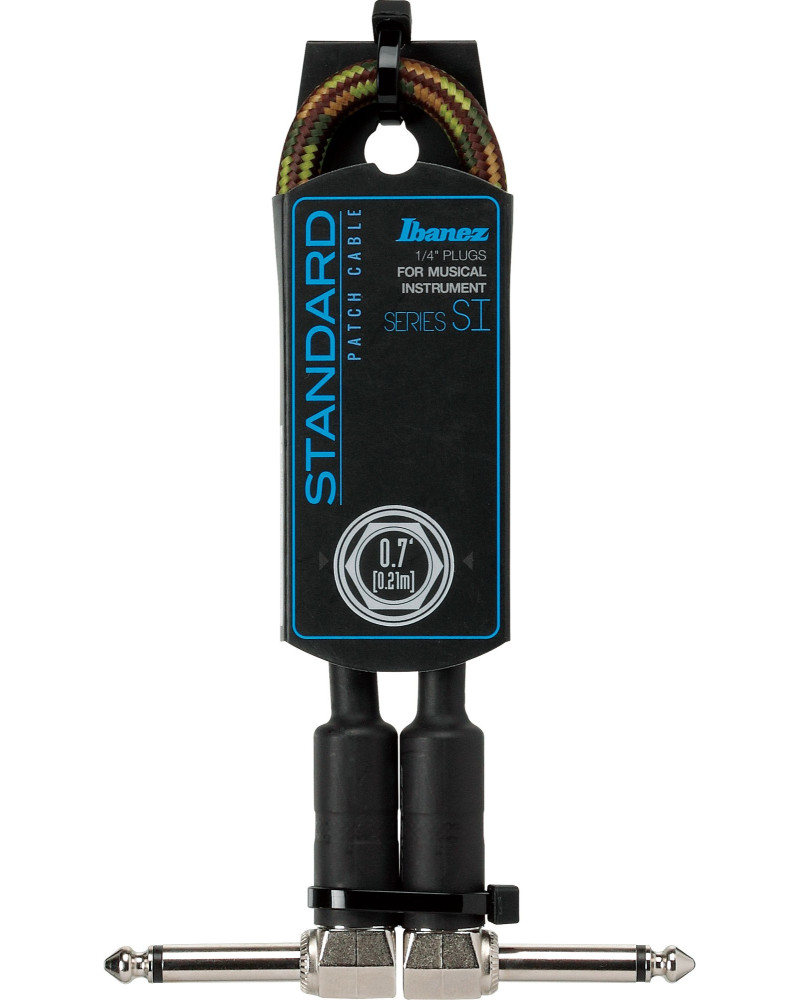 Ibanez SI07P-CGR SI Series (Standard) Guitar Instrument Cable - Patch Cable 2 Right Angle Plug Woven - Male - Male, Camo