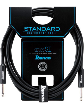 Ibanez SI10 Guitar Instrument Cable - SI Series (Standard) - 2 Straight Plugs - Male - Male, Black - 3,05 m / 10 ft