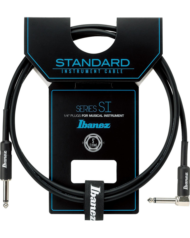 Ibanez SI5L Instrument Cable 1,52m Black Straight & Right Angled Plugs