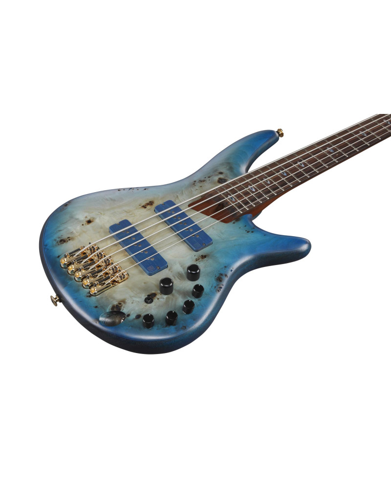 Ibanez SR6605-GFB Prestige SR Electric Bass 5-String - Ghost Fleet Blue Burst + Case