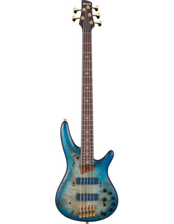 Ibanez SR6605-GFB Prestige SR Electric Bass 5-String - Ghost Fleet Blue Burst + Case
