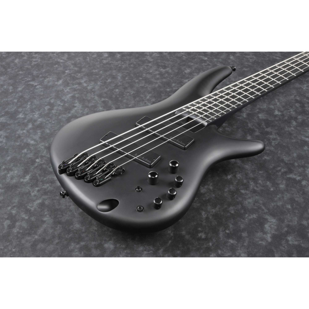 Ibanez SRMS625EX-BKF Iron Label SRMS Electric Bass 5-String Multi Scale - Black Flat