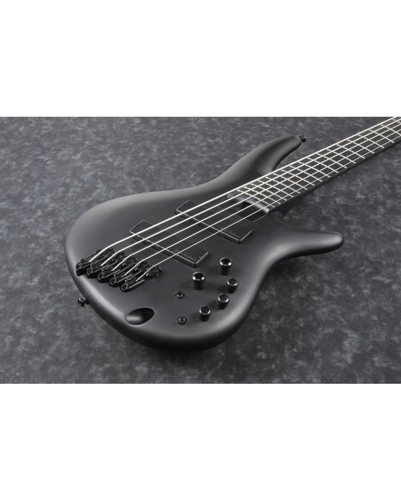 Ibanez SRMS625EX-BKF Iron Label SRMS Electric Bass 5-String Multi Scale - Black Flat