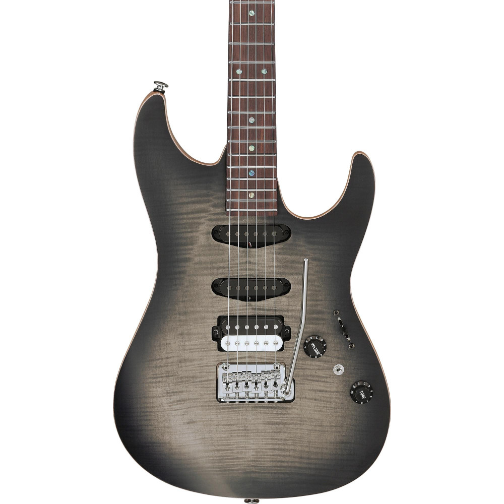 Ibanez TQM2-CUF Tom Quayle Signature Electric Guitar 6-String - Charcoal Black Burst Flat