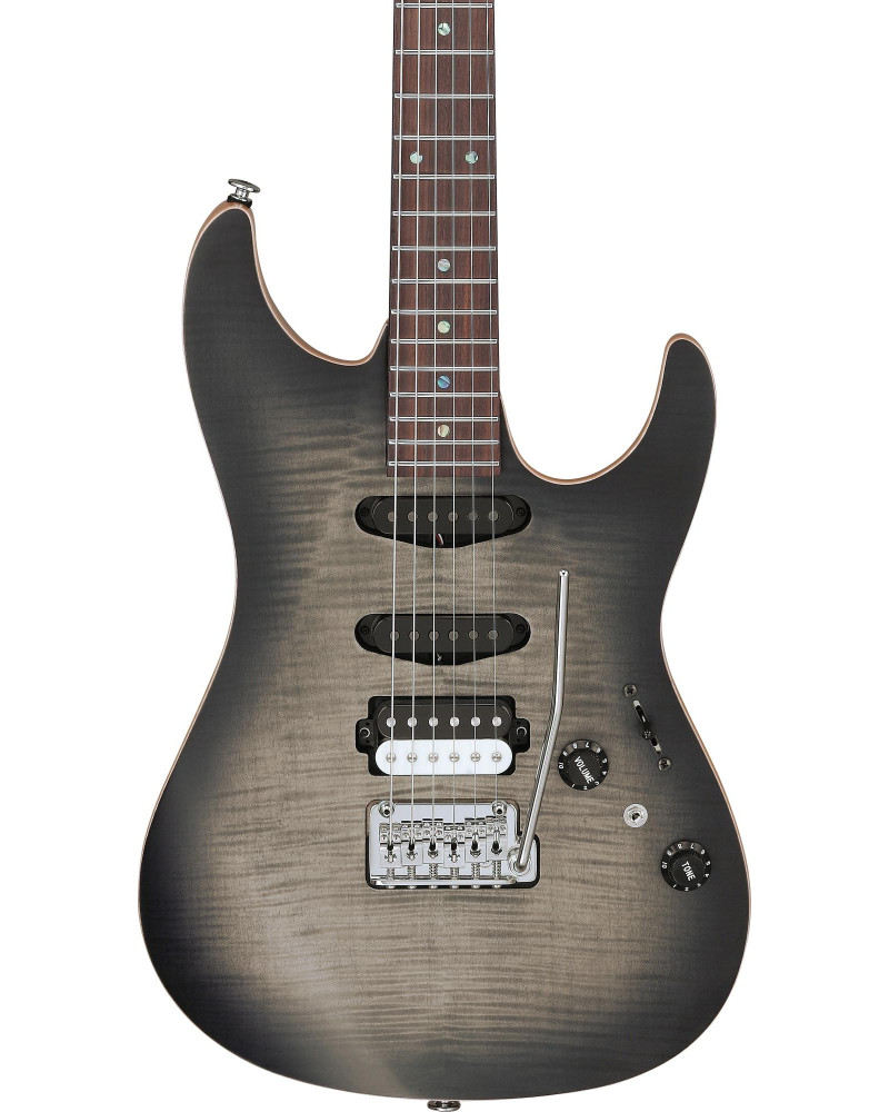 Ibanez TQM2-CUF Tom Quayle Signature Electric Guitar 6-String - Charcoal Black Burst Flat
