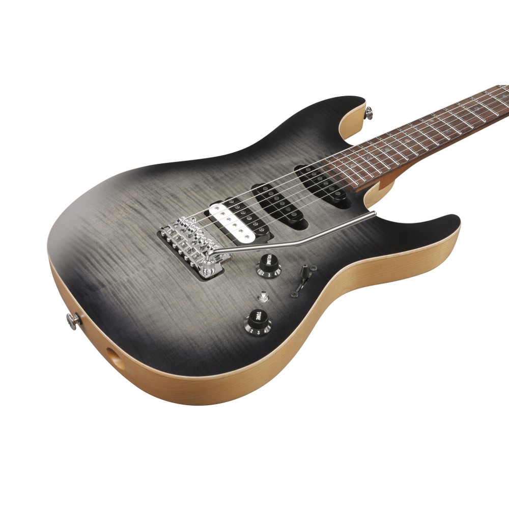 Ibanez TQM2-CUF Tom Quayle Signature Electric Guitar 6-String - Charcoal Black Burst Flat