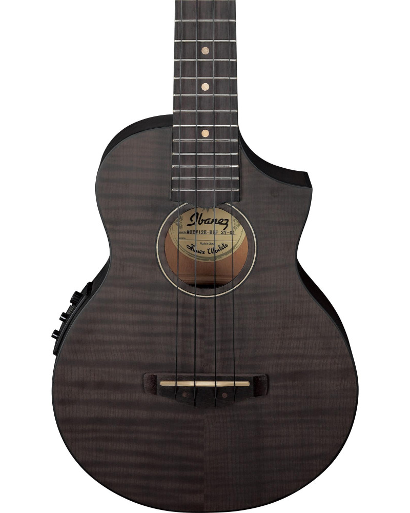 Ibanez UEW12E-BIF UEW Concert Ukulele 4-String - Black Ice Flat
