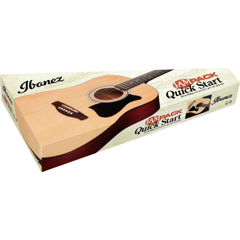 Ibanez V50NJP-OVS Jampack Acoustic Guitar Set 6-String - Open Pore Vintage Sunburst + Gig Bag, Strap, Tuner & Picks